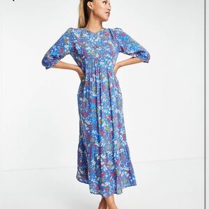 ASOS Petite Purple Pink Puff Sleeve Maxi Dress